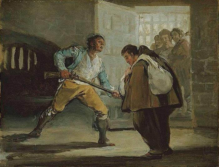 El Maragato Threatens Friar Pedro de Zaldivia with His Gun, Francisco de Goya